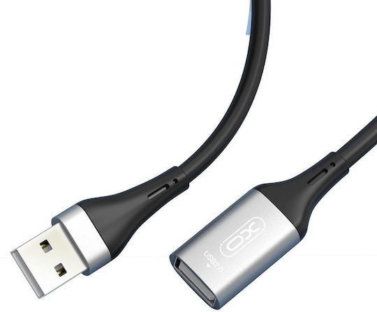 XO USB 2.0 Kabel USB-A-Stecker - USB-A-Buchse Schwarz 2m