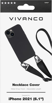 Vivanco Necklace Silicone Back Cover with Strap Black (iPhone 13)