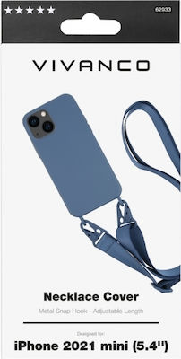 Vivanco Necklace Silicone Back Cover with Strap Blue (iPhone 13 mini)