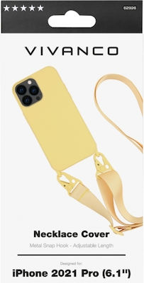 Vivanco Necklace Silicone Back Cover with Strap Yellow (iPhone 13 Pro)