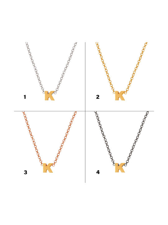 Silver plated gold plated necklace Chain Original Letter K