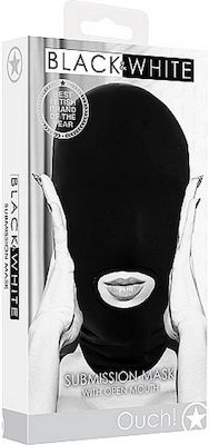 Shots Ouch Submission Mask With Open Mouth in Schwarz Farbe