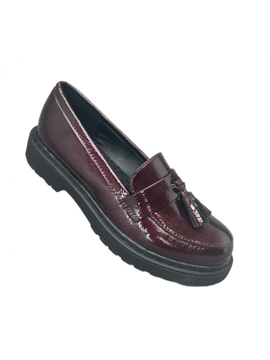 Adam's Shoes Damen Mokassins in Burgundisch Farbe