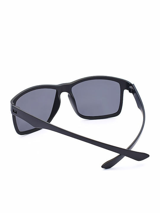 Polareye TR083 Men's Sunglasses with Black Plastic Frame and Black Polarized Lens