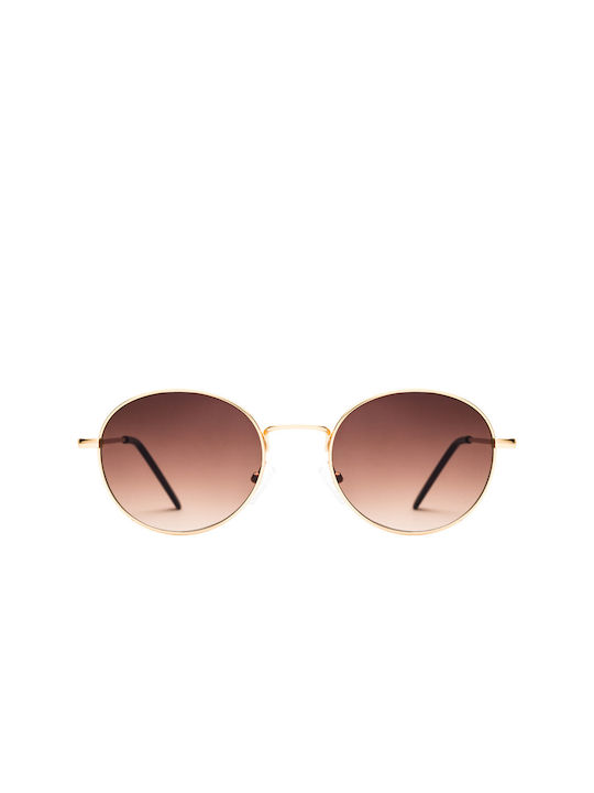 Torbole Ochelari de soare cu Gold Brown Degraded Din metal Rame și Maro Ochelari de soare Lentilă 03-6061-6