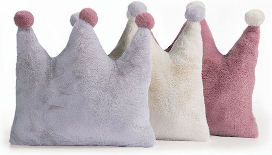 Nef-Nef Homeware Детска Декоративна Възглавница Crown Сива 40x40см