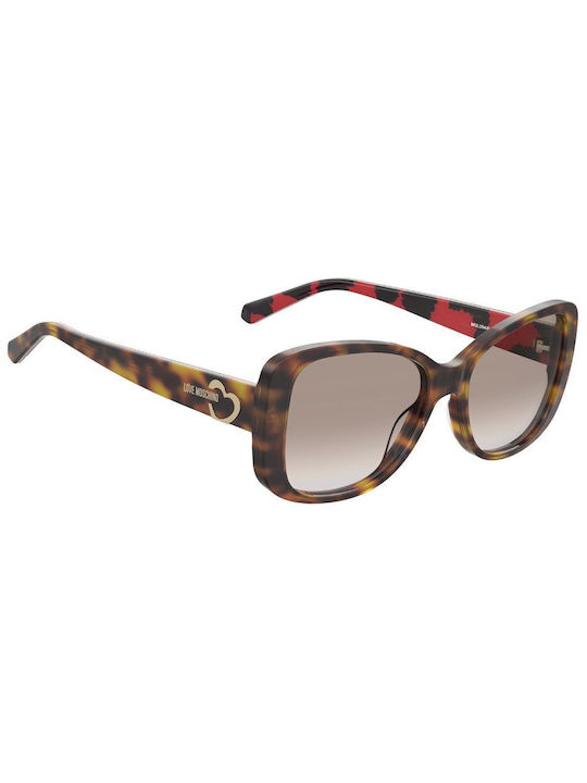 Moschino Women's Sunglasses with Brown Tartaruga Plastic Frame and Brown Gradient Lens MOL054/S GCR/HA