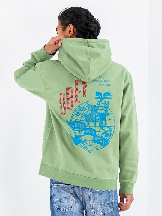 Hammer Globe Premium Men's Sweatshirt with Hood Green