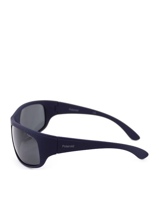 Polaroid Men's Sunglasses with Blue Plastic Frame and Black Polarized Lens P07886 SZA/Y2