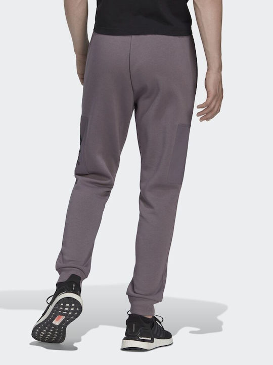 Adidas Essentials Men's Fleece Sweatpants with Rubber Gray