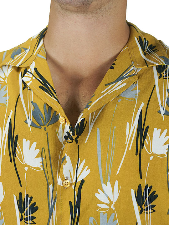 Kurzärmlig Hemd Blumen Gelb