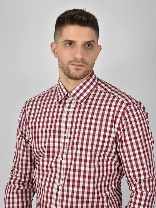 131812400 Μακρυμάνικο Πουκάμισο Καρό Κόκκινο