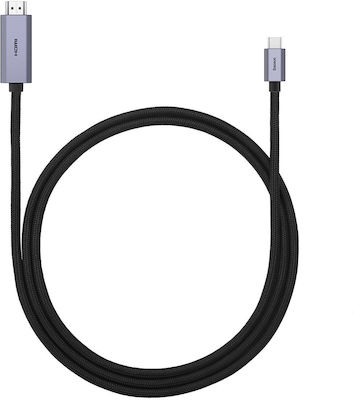 Baseus HDMI 2.0 Braided Cable HDMI male - USB-C male 1m Μαύρο