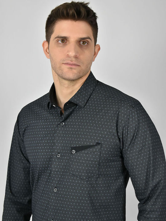 Long-sleeved Denim Shirt Gray