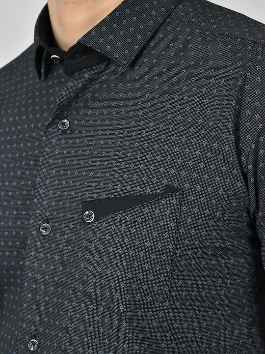 Long-sleeved Denim Shirt Gray