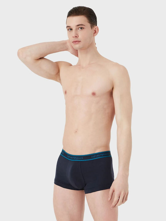 Emporio Armani Herren Boxershorts Blue/Petrol mit Mustern 3Packung