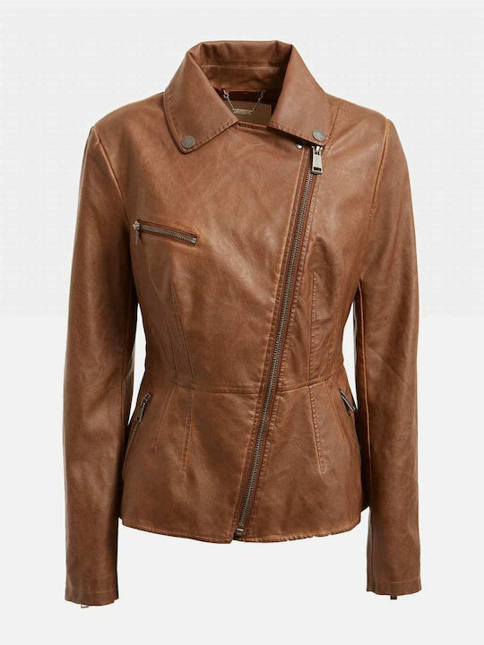 Damen Bikerjacke Tabac Braun
