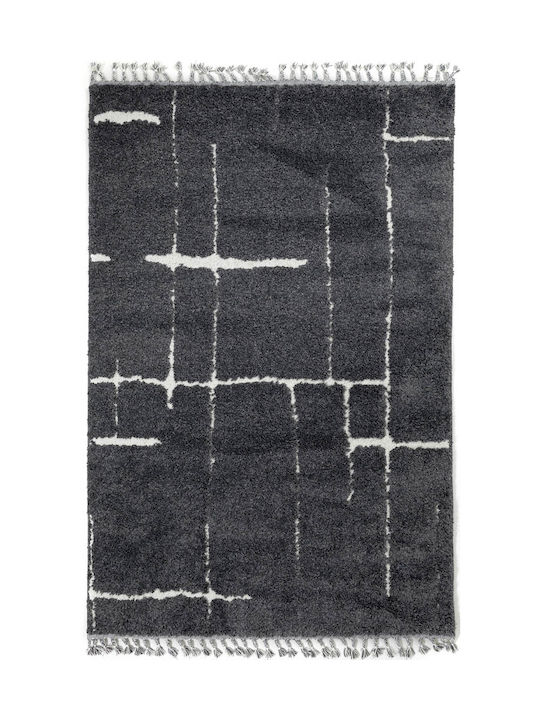 Ezzo Soffice B598AX2 Covor Rectangular Shaggy cu franjuri Cărbune de lemn