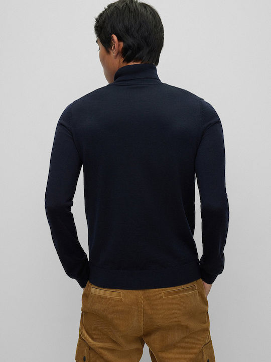 Hugo Boss Men's Long Sleeve Sweater Turtleneck Navy Blue