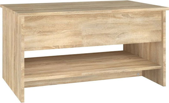 vidaXL Rechteckiges Zentral Kaffeetisch Aus Holz Mit Hebemechanismus Beige M80xB50xH40cm