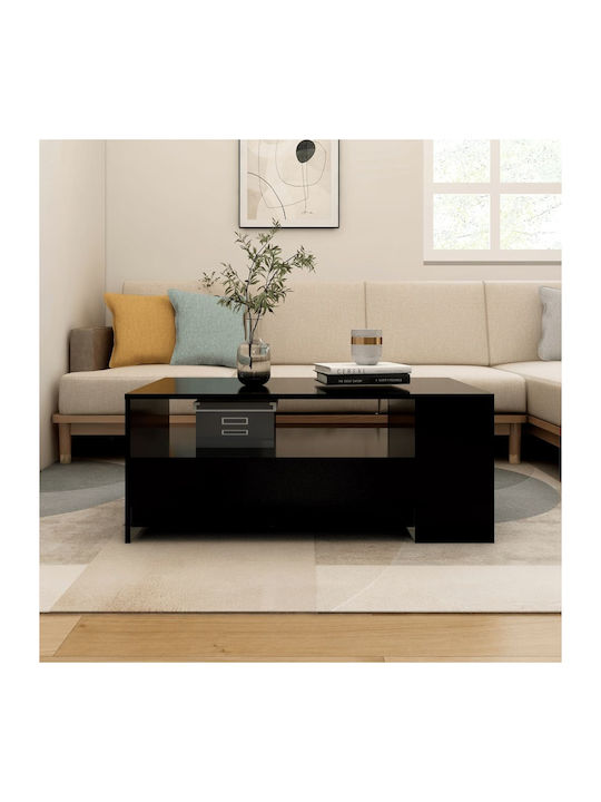 Rectangular Wooden Coffee Table Black L102xW55xH42cm