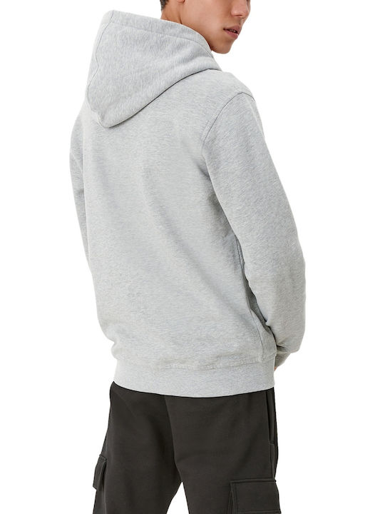 S.Oliver Men's Sweatshirt Jacket with Hood and Pockets Gray