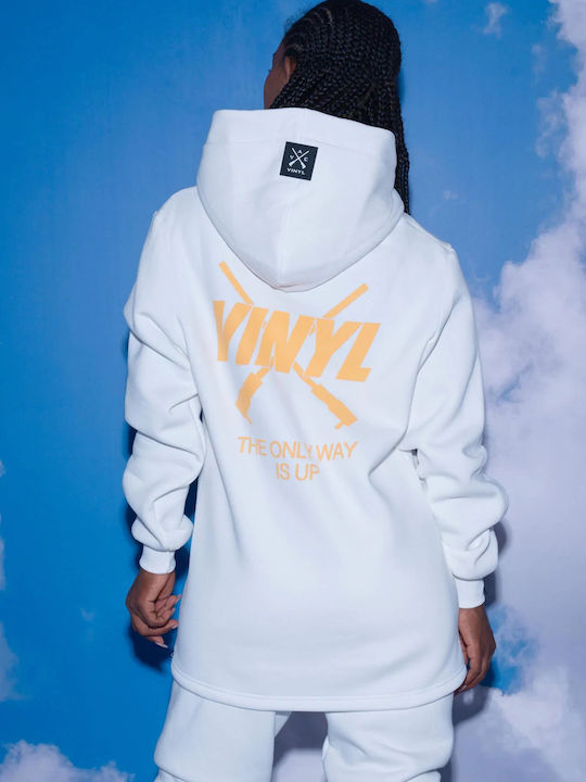The Only Way Is Up Sweatshirt with Hood White