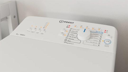 Indesit BTW L60400 EE/N Πλυντήριο Ρούχων Άνω Φόρτωσης 6kg 1000 Στροφών Water Balance Plus