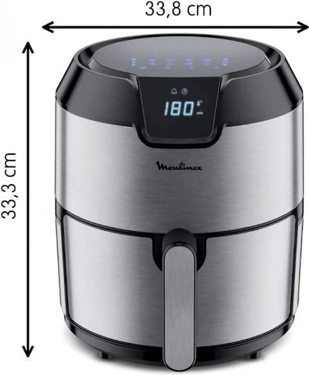 Moulinex Easy Fry Deluxe Air Fryer 4lt Ασημί