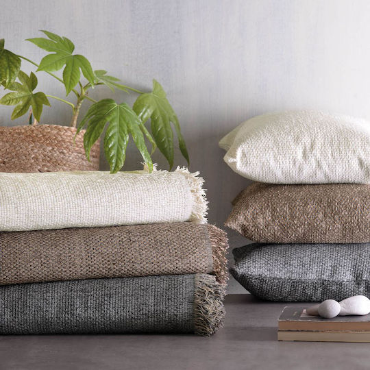 Rythmos Rowen Three-Seater Sofa Throw 2 Sides Chenille 180x280cm Brown