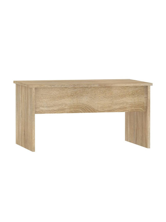 Rectangular Central Wooden Coffee Table with Lifting Mechanism Beige W80xL50.5xH41.5cm