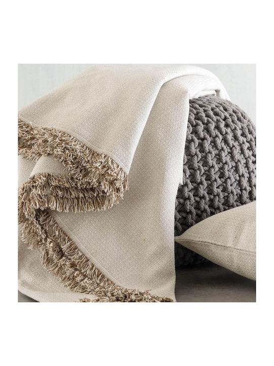Rythmos Luna Four-Seater Sofa Throw 2 Sides Jacquard 180x330cm Beige