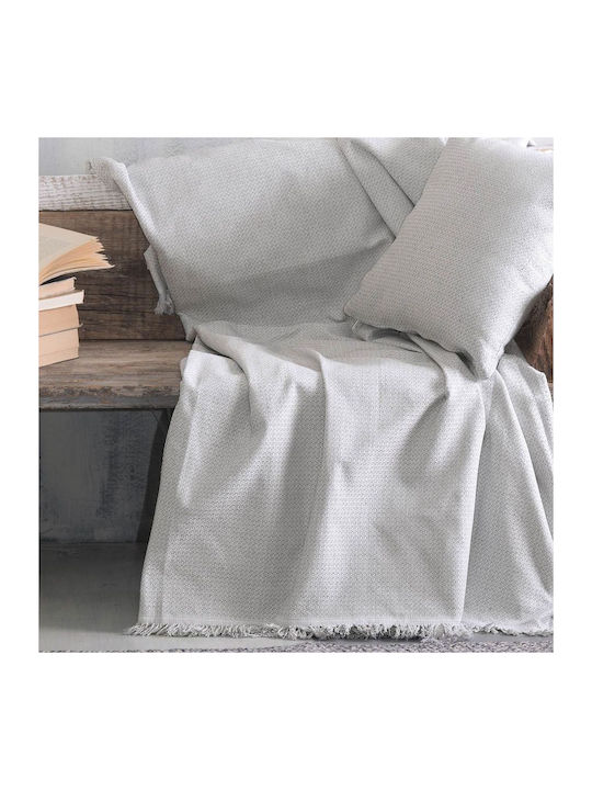 Rythmos Luna Four-Seater Sofa Throw 2 Sides Jacquard 180x330cm Gray