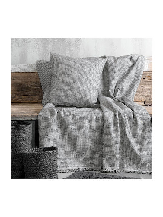 Rythmos Luna Four-Seater Sofa Throw Two Sides Jacquard 180x330cm Dark Gray