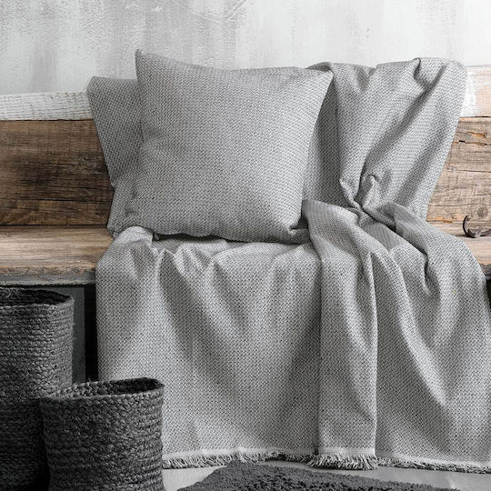 Rythmos Luna Four-Seater Sofa Throw 2 Sides Jacquard 180x330cm Dark Grey
