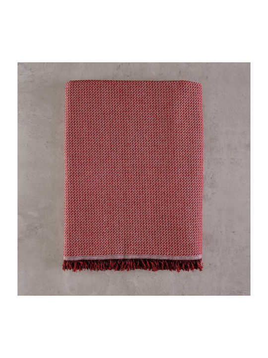 Rythmos Luna Armchair Throw 2 Sides Jacquard 180x160cm Burgundy