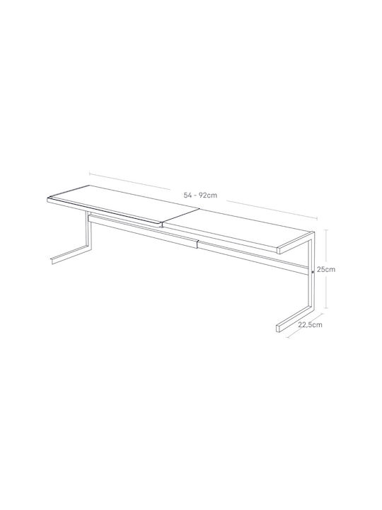 Yamazaki Επιτραπέζια Βάση Μεταλλική 99x22.5x25εκ. Λευκή