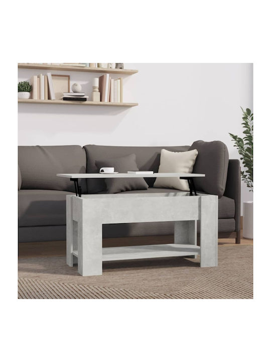 Rectangular Coffee Table Wooden with Butler Gray L101xW49xH52cm.