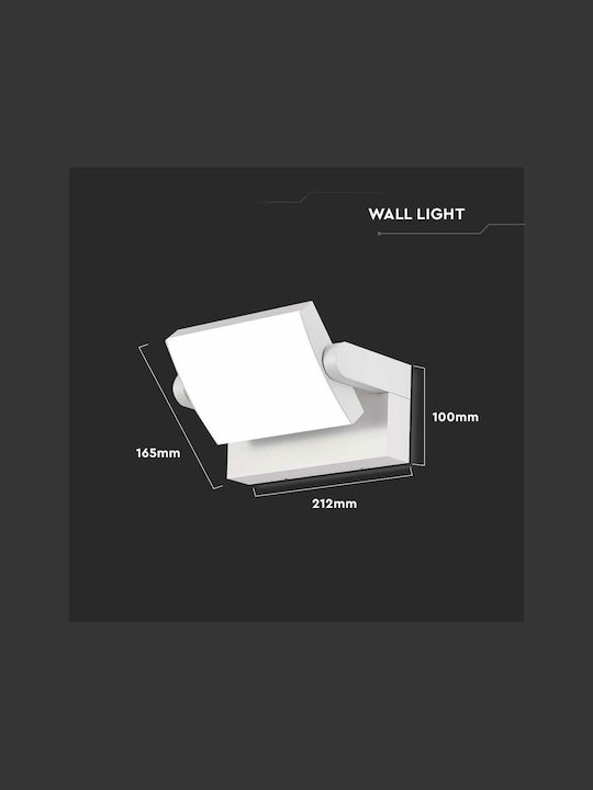 V-TAC Επιτοίχια Εξωτερική Πλαφονιέρα LED IP65 17W με Θερμό Λευκό Φως 21.2x16.5x10εκ.