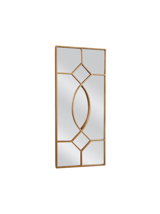 ArteLibre Araglas Wall Mirror with Gold Metallic Frame 90x40cm 1pcs