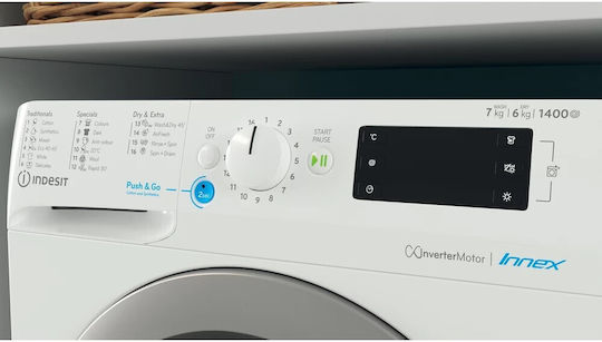 Indesit Mașină de spălat cu uscător 7kg/6kg Cu aburi 1400 Rotiri cu Wi-Fi