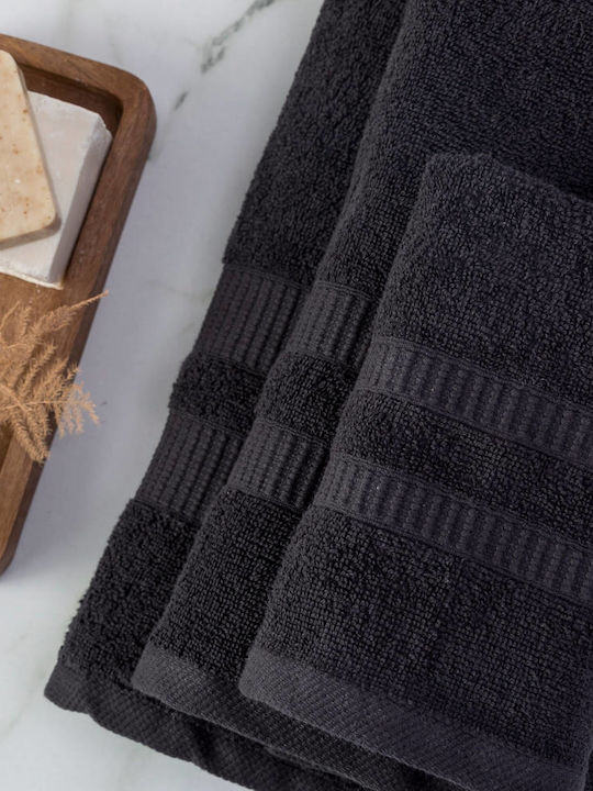 Borea Hand Towel Fionn 30x50cm. 14 Black Weight 480gr/m²