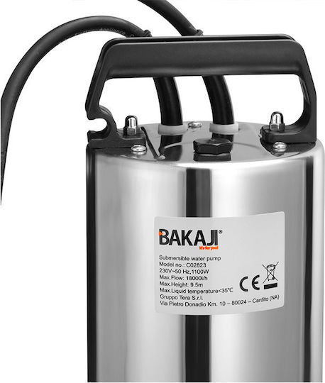Bakaji Μονοφασική Αντλία Ακαθάρτων / Λυμάτων 1.46hp με Φλοτέρ 02814584