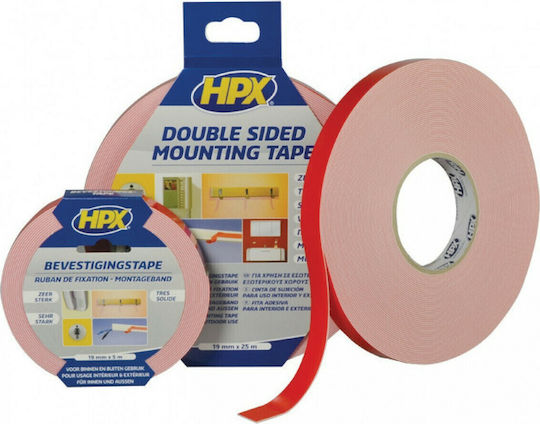 HPX Αυτοκόλλητη Ταινία Διπλής Όψης Λευκή 5mx12mm