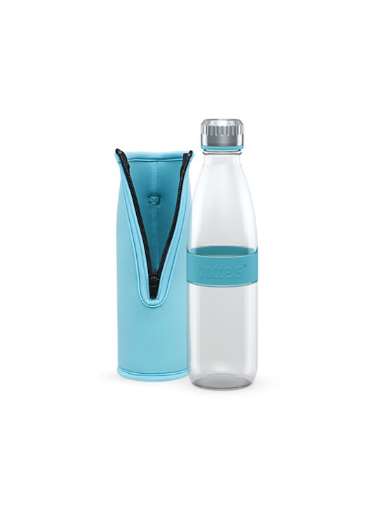 Boddels Glass Water Bottle with Screw Cap Dree Turquoise 650ml