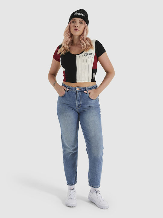 Gems Γυναικείο Καλοκαιρινό Crop Top Βαμβακερό Κοντομάνικο Ριγέ Πολύχρωμο