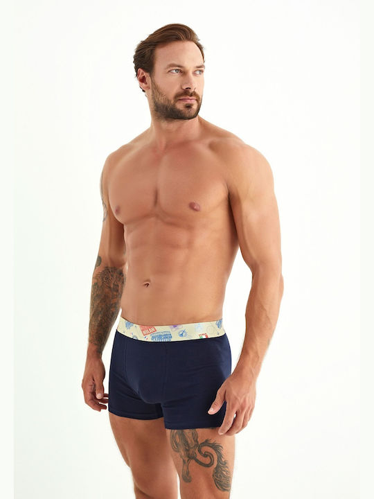 Travel Ανδρικά Μποξεράκια Μπλε 3Pack