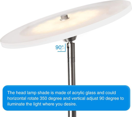 Pakfung LED Stehleuchte H180xB25cm. mit Warmweißem Licht 1620lm Weiß