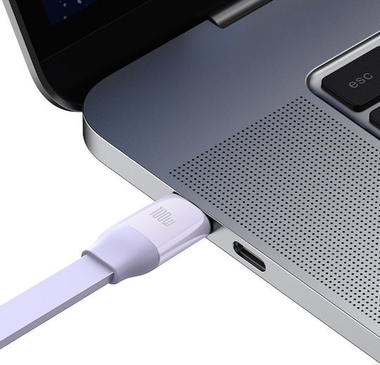 Baseus Bright Mirror 2 Retractable USB to Type-C / Lightning / micro USB Cable Μωβ 1.1m (CAMJ010205)