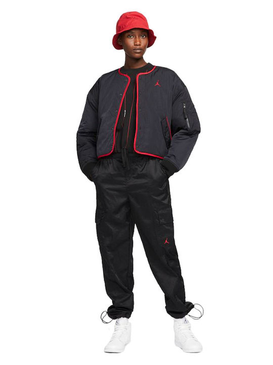 Women's Short Lifestyle Jacket Double Sided for Spring or Autumn Red / Charcoal